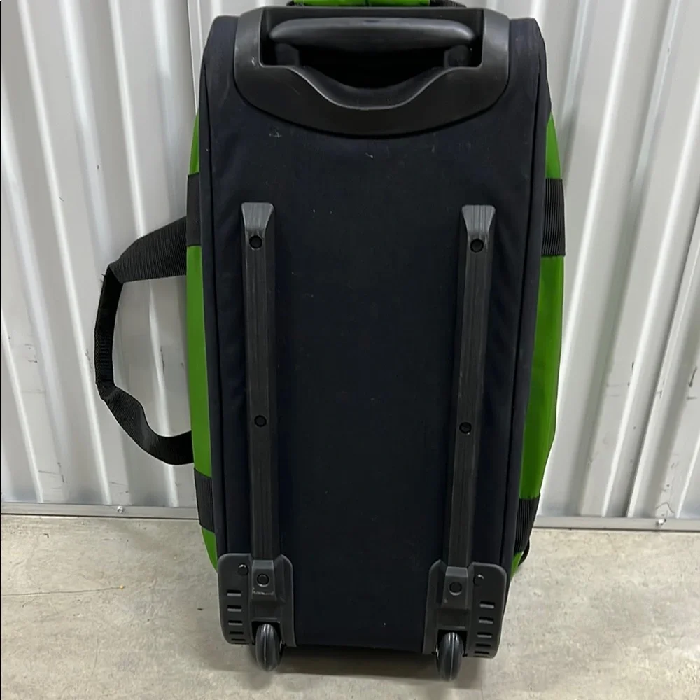 L.L. Bean Green and Black wheeled Duffel Bag Durable Design